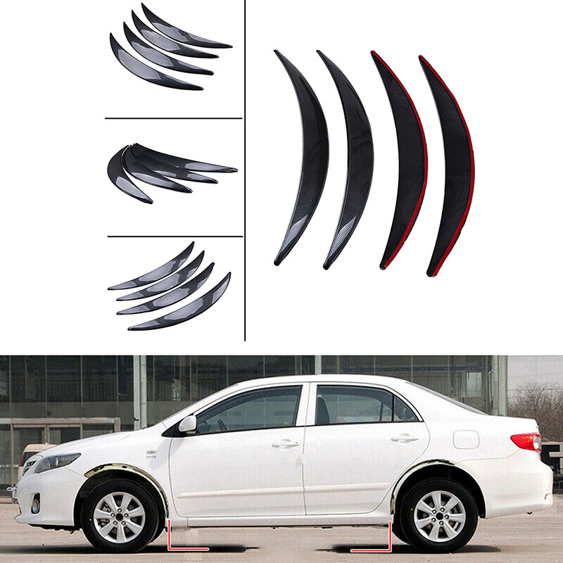 4-Piece Carbon Fiber Look Wheel Eyebrow Arch Protectors – Universal Fit Fender Flares (ABS Plastic, Water Transfer Print)