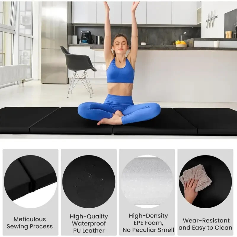 M HI-Mat, Folding Exercise Mat 2" Thick Aerobics hm1 Black 2 ft X 5.5 ft