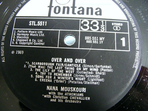 Nana Mouskouri, Over & Over, Athenians, 1969, STL.5511, vinyl LP, EX - Picture 8 of 10