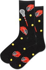 Hot Sox Women's Lacrosse Crew Socks 1 Pair, Black, Women's 9-11 Shoe
