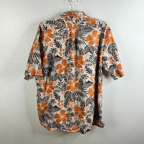 Vintage Joe Kealoha Reyn Spooner Floral Hawaiian Shirt Size XL Orange Tropical - Picture 7 of 8