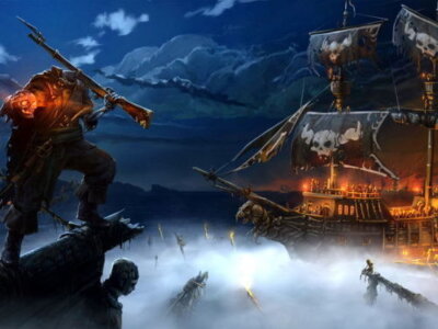 62886 Dead Pirate Ship Dark Fantasy Painting Wall Decor Print Poster