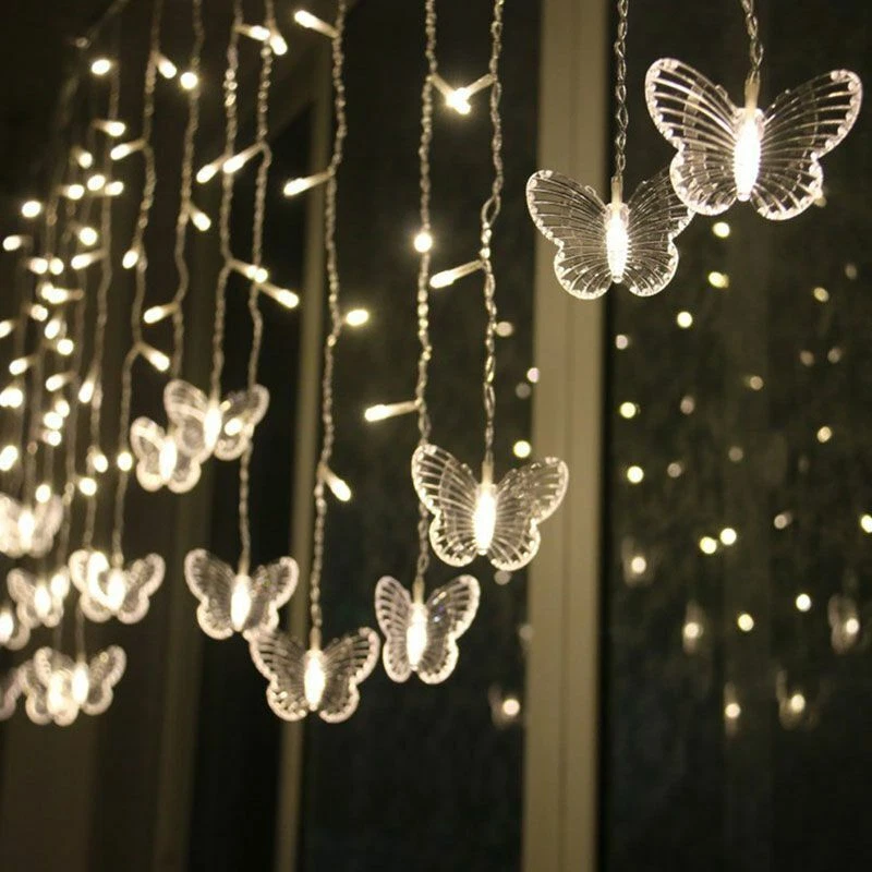 Butterfly 3.5M 96 LED Curtain String Fairy Lights Wedding