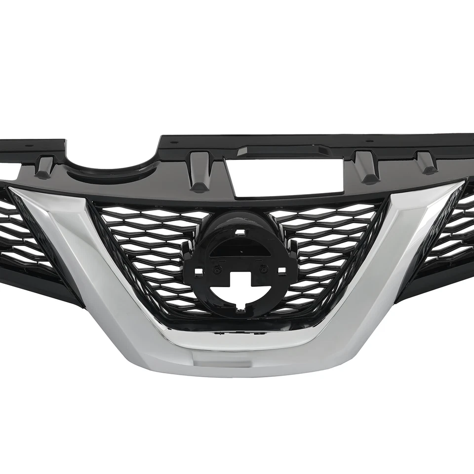 Chrome With Black Front Grille Upper Bumper Grill For Nissan Rogue 2014-2016 - Image 2 of 4