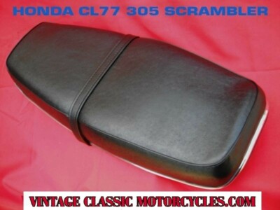 HONDA CL72 250 CL77 305 SCRAMBLER SEAT COVER KIT + NEW CHROME TRIM