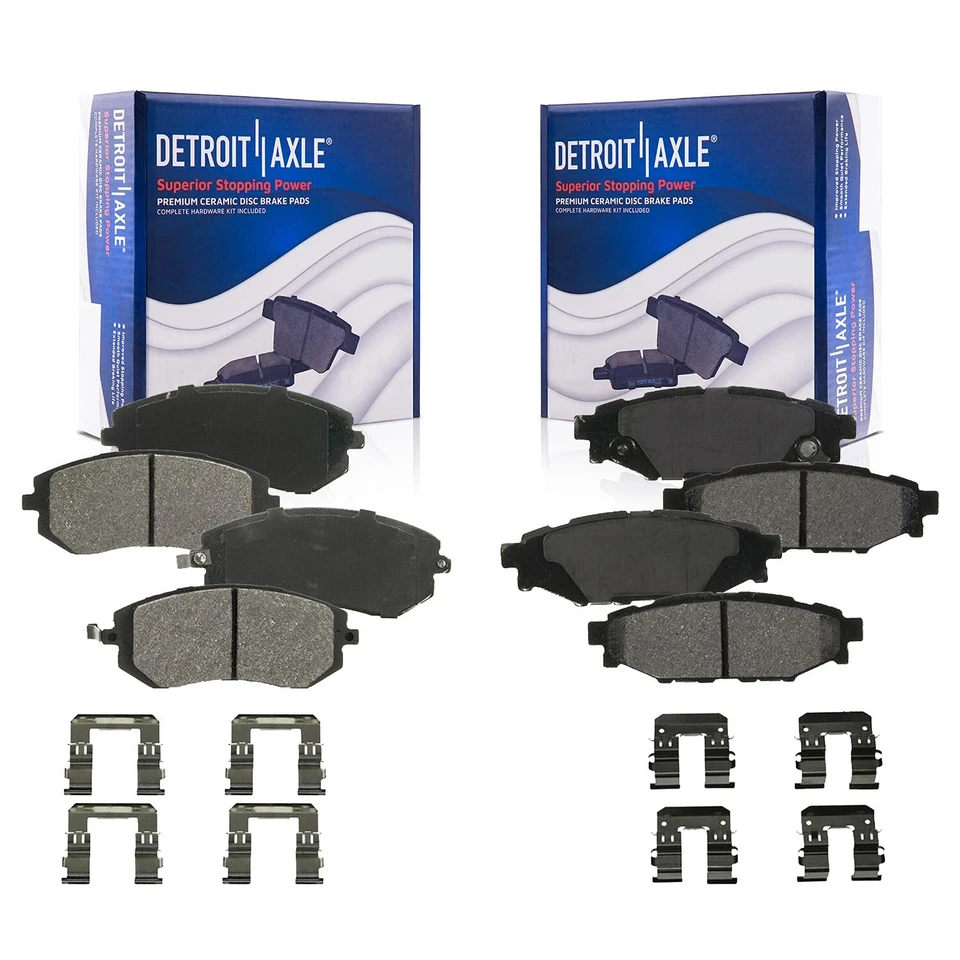 Front & Rear Ceramic Brake Pads +20pc Lug Nuts for Subaru Impreza Legacy Outback - Image 3 of 4