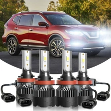 For Nissan Rogue 2014-2020 6000K White 4PC LED Headlight High Low Beam Bulbs Kit