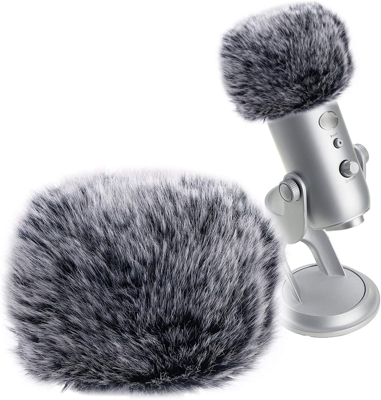 Microphone Furry Windscreen Muff, Perfect Mic Pop Filter Mask Shield for Blue Ye-image