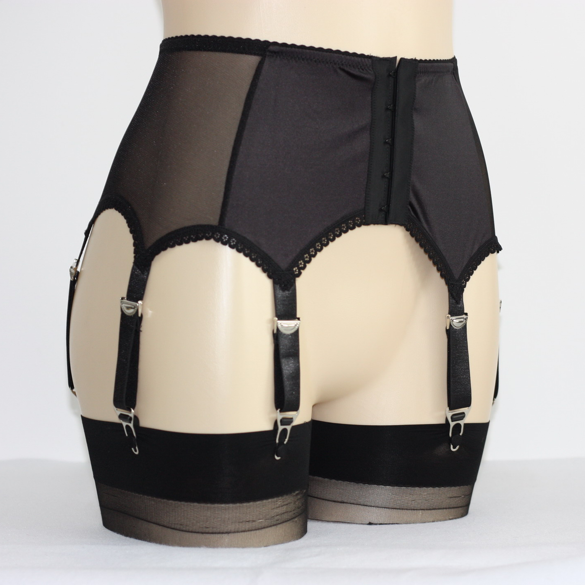Allacki Front Closure Garter Belt Sheer Mesh Girdle with 6 Straps Plus Size | eBay Allacki Front Closure Garter Belt Sheer Mesh Girdle with 6 Straps Plus Size | eBay