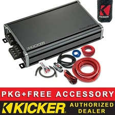 KICKER CXA360.4T CAR AUDIO CLASS AB 4-CHANNEL AMPLIFIER + 8AWG AMP KIT