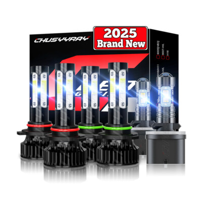 For GMC Yukon Denali 2003-2006 - 6x 6000K LED Headlight Hi-Lo + Fog Light Bulbs