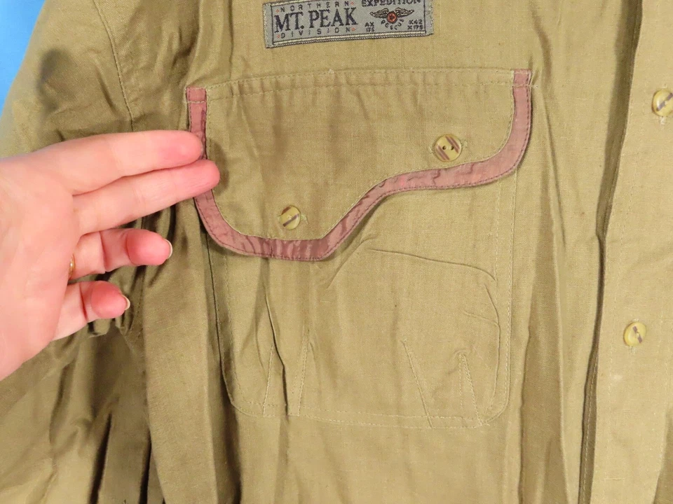 Camisa De Colección Gitano Abotonada Ejército Caqui/Verde Norte Monte Peak BUSH GUIDE talla XL Foto 4 de 4