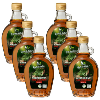 biozentrale Ahornsirup Bio Grad A aus Kanada, 250ml, 6er Pack