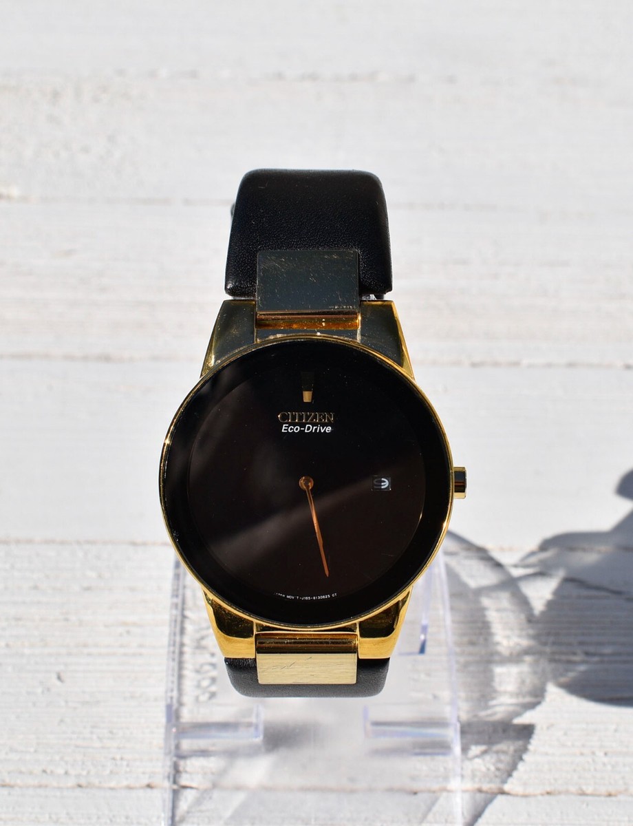 CITIZEN Eco-Drive 腕時計 ブラック/ゴールド Citizen Axiom Men's Eco-Drive Gold Black Dial Watch J165