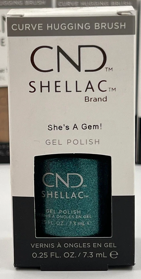 Genuine CND Shellac Gel UV Nail Polish, She’s A Gem! Green Glitter New, Unboxed