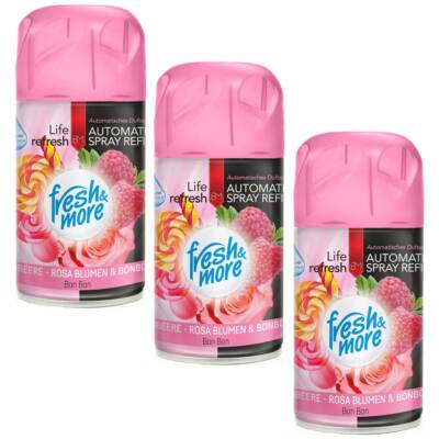 Fresh & More Lufterfrischer Nachfüller (3er Pack) 250ml Himbeere Blumen&Bonbon