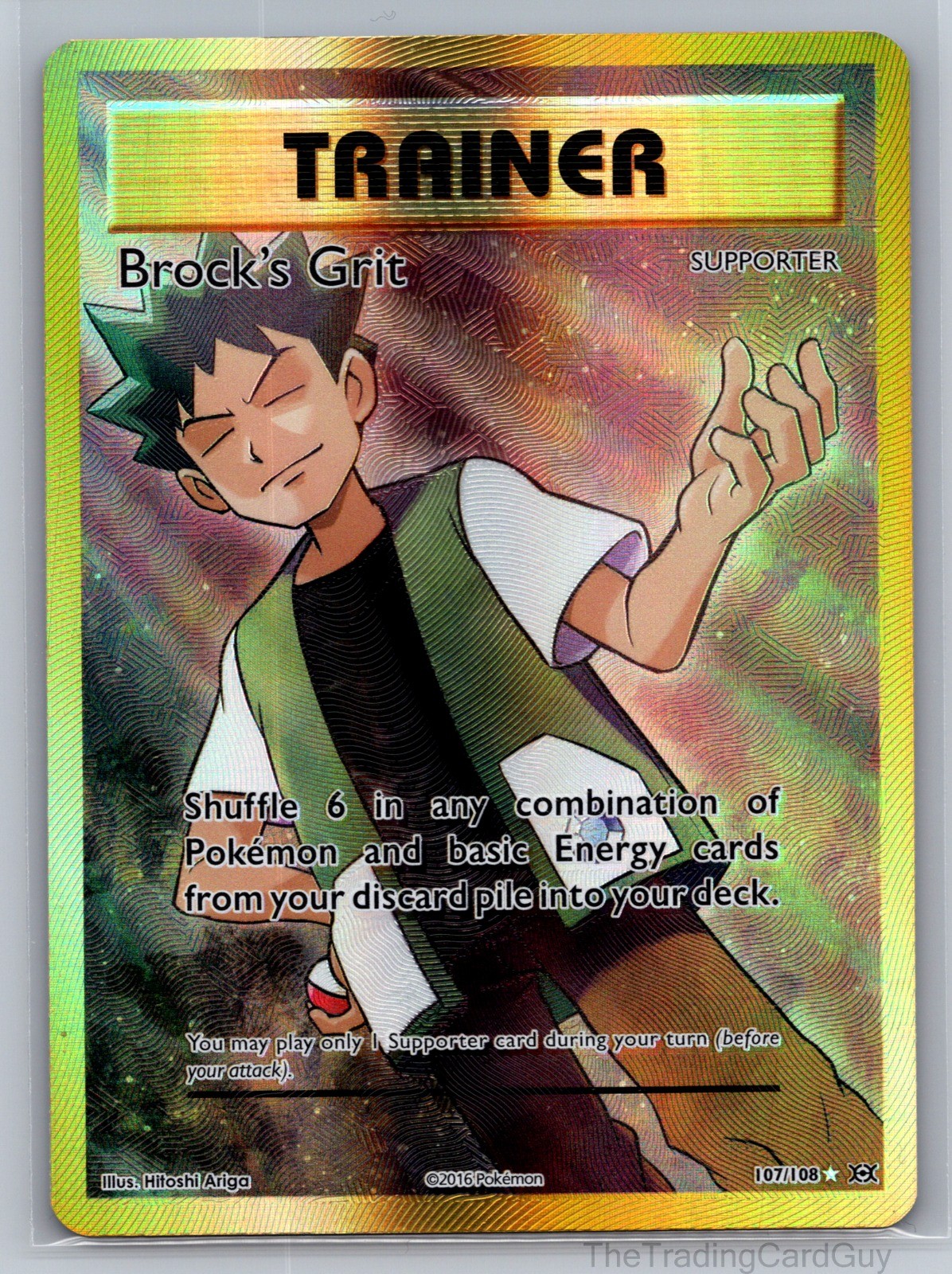 Brock's Grit (Full Art) Ultra Rare XY - Evolutions Holo 107/108 NM