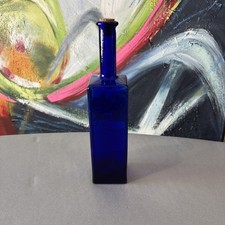 Blue Square Recycled Glass Handmade In Spain Bottle