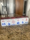 Vintage 1950's Milkglass Square 6 Spice Jars 3"