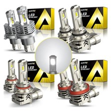 AUX H4/H11/9006/9005 LED Headlight Bulbs Conversion High Low Beam 6500K White H