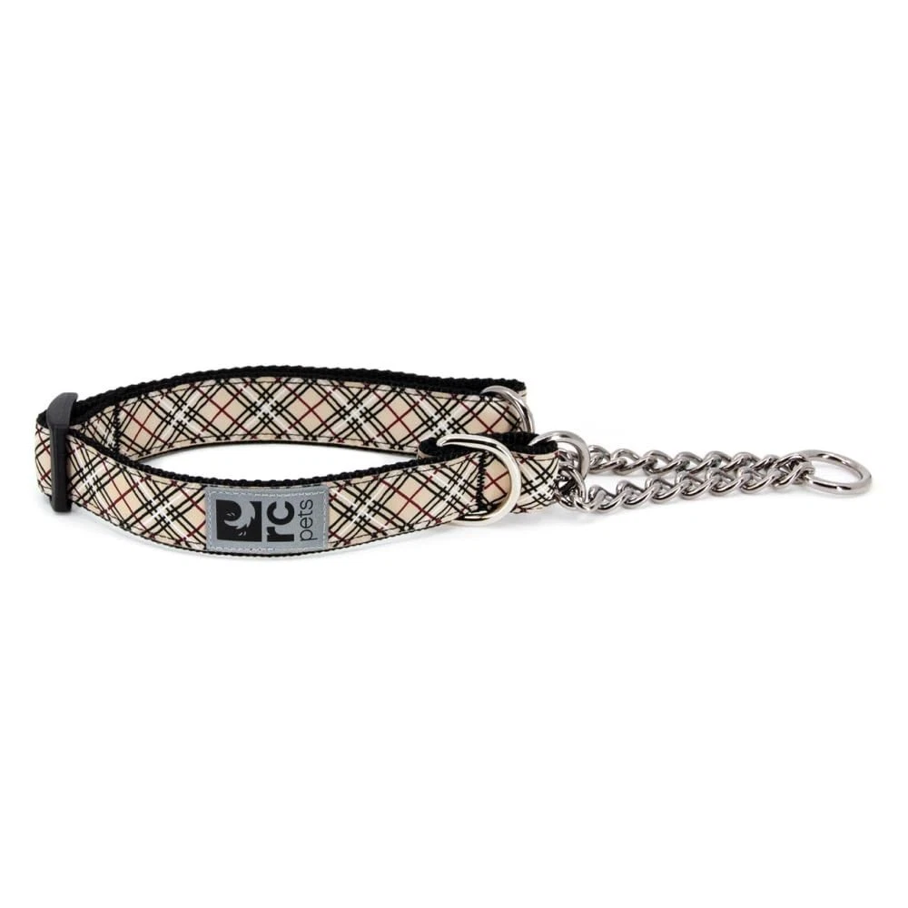 RC Pets 3/4" Martingale Training Collar, Small, Tan Tartan