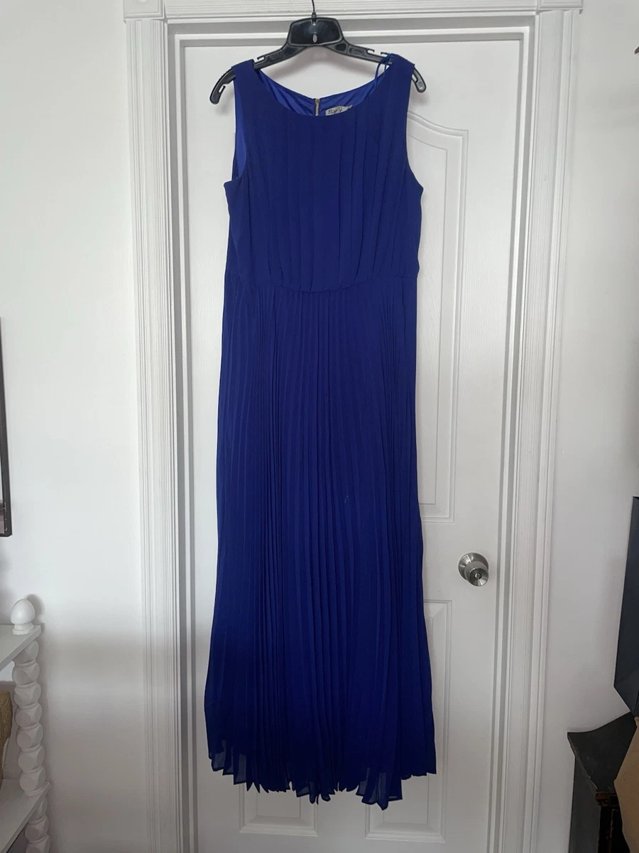 eliza j blue maxi dress Eliza J Floral Chiffon Ruffled Halter Maxi Dress