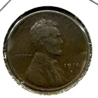 1914-S Lincoln Wheat Cent Penny 1C - Fine (F)