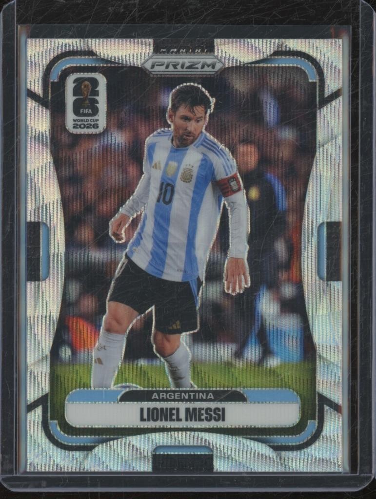 2026 Panini Prizm World Cup LIONEL MESSI #10 Silver Wave Parallel JA278 view 1