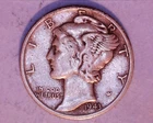 1943-S  Mercury Head Silver Dime   VF  **129-6A