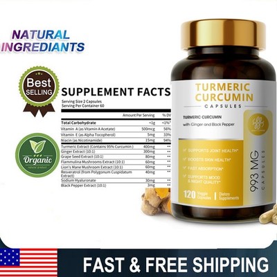Turmeric Curcumin TURMERIC 95% CURCUMIN High Absorption Triple Strength Capsules