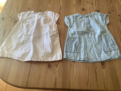2 Mädchen Baby Kleider Kurzarm Gr. 74 Zara Babygirl Petit Bateau Baumwolle