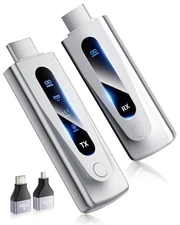 BRAIDOL 2025 LATEST GENERATION WIRELESS HDMI TRANSMITTER RECEIVER 4K SILVER