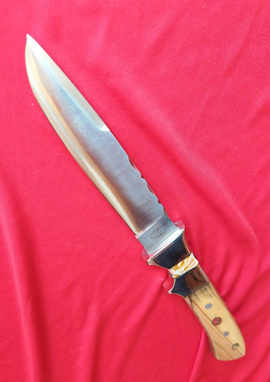 12" CFK-iPak Thick Full TANG D2 Steel, Finger Groove Laynard Hole Leather Sheath