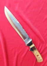 12" CFK-iPak Thick Full TANG D2 Steel, Finger Groove Laynard Hole Leather Sheath