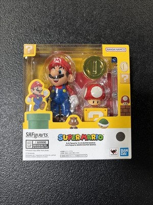 Super Mario Figure With Mushroom And Coin SH Figuarts Bandai Namco Galaxy 