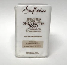 Shea Moisture 100% Virgin Coconut Oil Shea Butter Soap 8oz Coconut Milk & Acacia