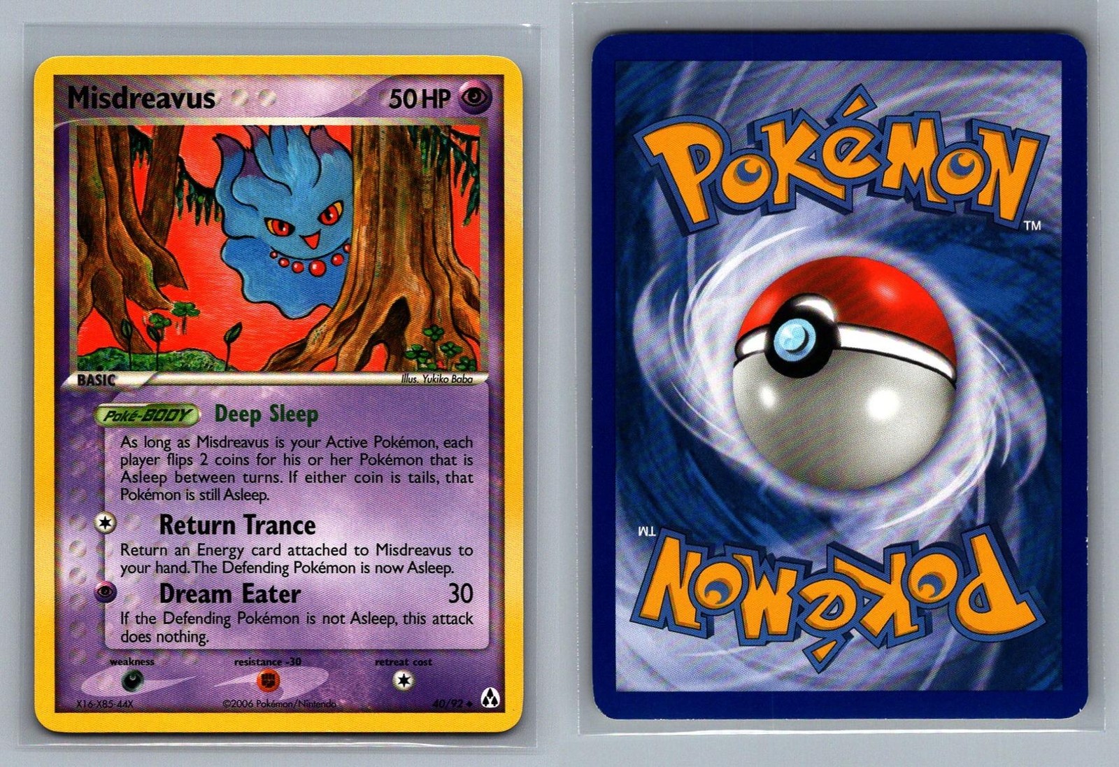 Misdreavus #40/92 Legend Maker Vintage Pokemon Card - NM