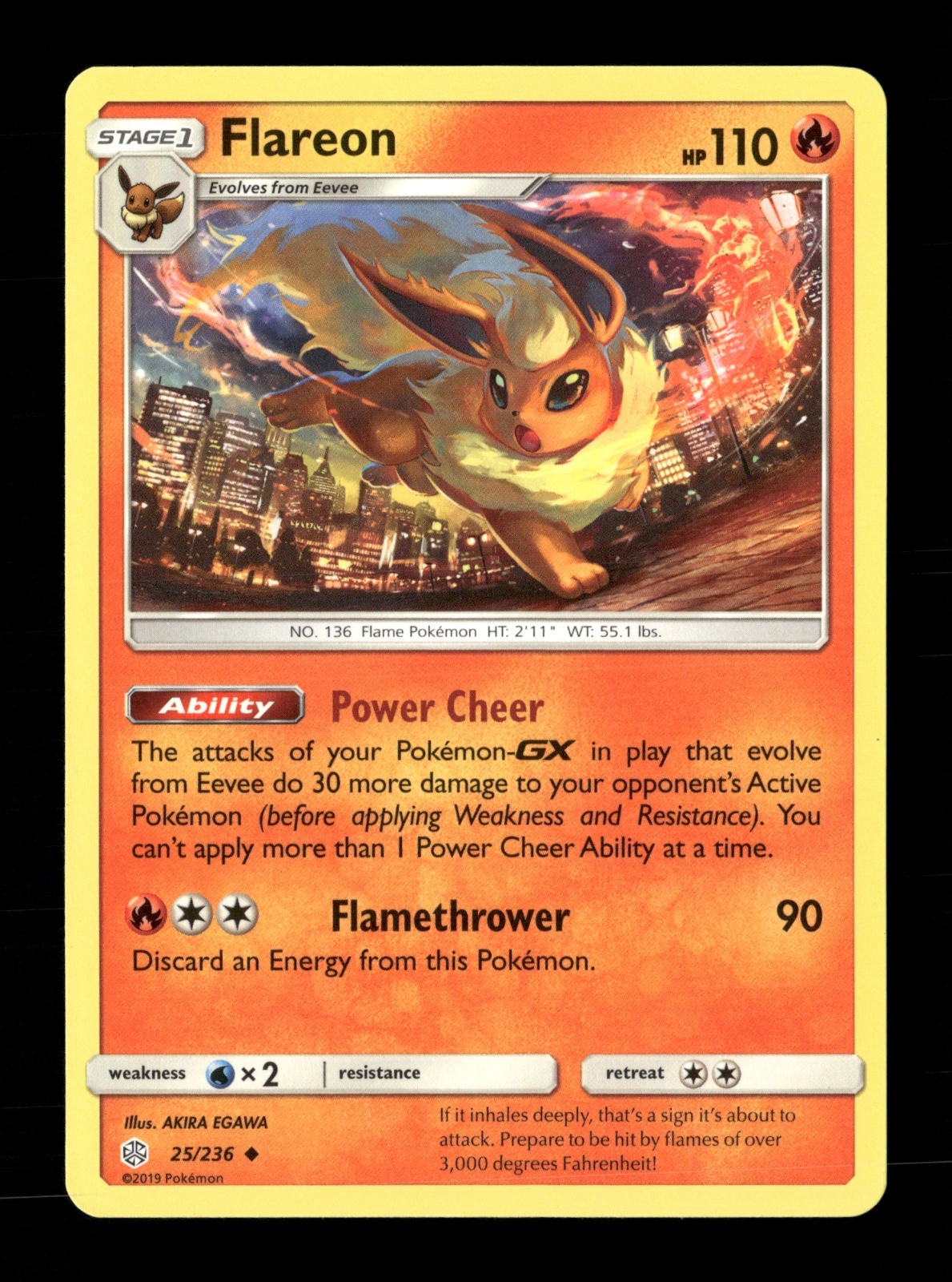 Flareon 25/236 SM - Cosmic Eclipse LP Pokémon TCG
