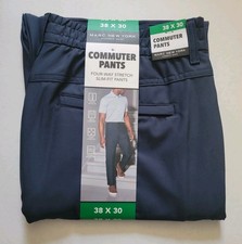 Marc New York Men's Commuter Pant Slim Fit; 4-Way Stretch Fabric Blue Sz 38x30