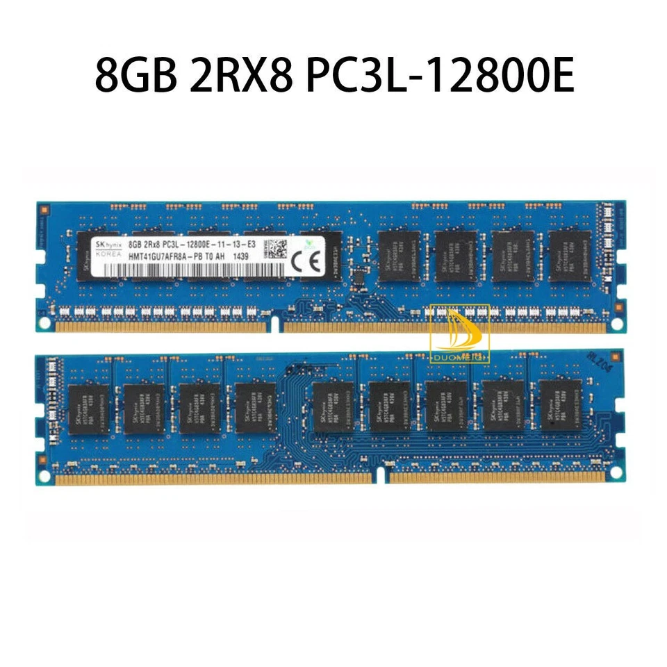 Hynix 2x 8GB 2Rx8 DDR3L 1600MHZ PC3L-12800E DIMM Desktop-Speicher RAM Intel Kit~