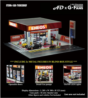 ミニカー American Diorama 1:24 Gas Station Dioram American Diorama x G Fans Japanese Gas Station Eneos (Assembly