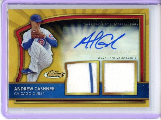 Andrew Cashner Rookie Dual Relic Autographs Gold Refractors /69 2011 Finest #87