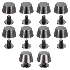 12mm / 1/2" Purse Handbag Feet, 10 Sets Round Flat Studs Gunmetal