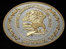 OG09129 NOS REALLY NICE  NORTH AMERICAN HUNTING CLUB LIFE MEMBER  BUCKLE