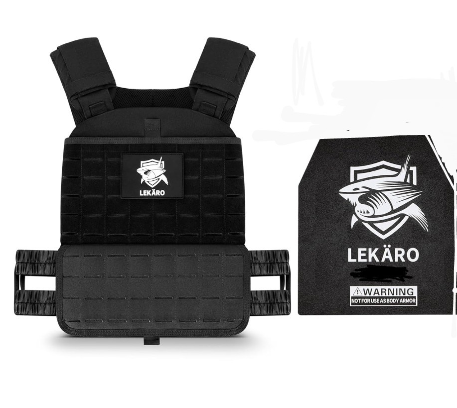 Chaleco Entrenamieto de peso ajustable + 1 placa de 8,81 libras.