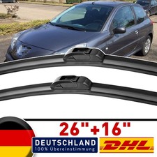 2x SCHEIBENWISCHER FÜR PEUGEOT 206 CC BJ 00-07 206 BJ 98-09 206+ BJ 09- DHL