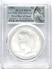 2021 SILVER PEACE DOLLAR PHILADELPHIA MINT 100TH ANNIVERSARY FIRST DAY PCGS MS70