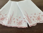 Set Of 3:   Marghab 'Under The Sea' Fingertip Linen Towels - Pink  - Madeira