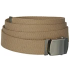 Khaki One Size Canvas Military Web Belt with Silver Slider Buckle