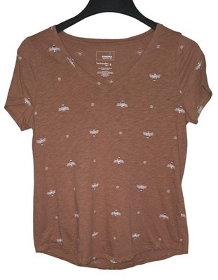 Sonoma Brown Bug Short Sleeve Everyday Tee Women's Size Small
